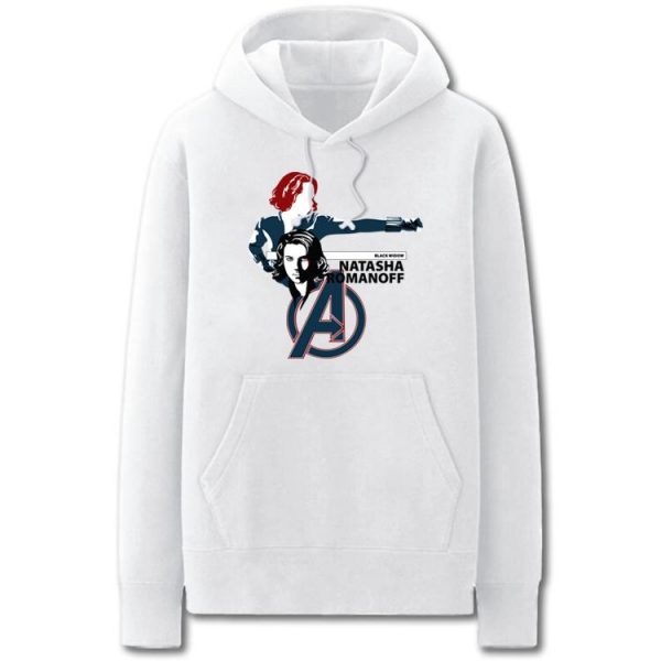 The Avengers Hoodies - Solid Color Super Hero Black Widow Cartoon Style Fleece Hoodie