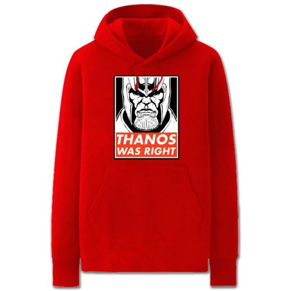 The Avengers Hoodies - Solid Color Thanos was Right Super Cool Fleece Hoodie