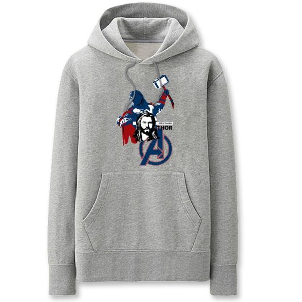 The Avengers Hoodies - Solid Color Thor Cartoon Style Fleece Hoodie
