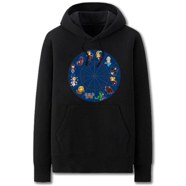 The Avengers Hoodies - Solid Color Zodiac Map Cartoon Style Fleece Hoodie