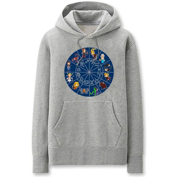 The Avengers Hoodies - Solid Color Zodiac Map Cartoon Style Fleece Hoodie