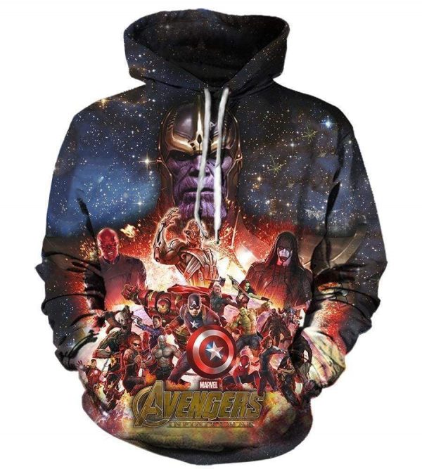 The Avengers Infinity War Hoodies - Pullover Black Hoodie