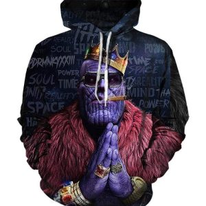The Avengers Infinity War Thanos Hoodies - Pullover Smoking Black Hdoodie