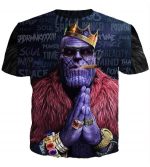 The Avengers Infinity War Thanos Hoodies - Zip Up Smoking Black Zip Up Hdoodie