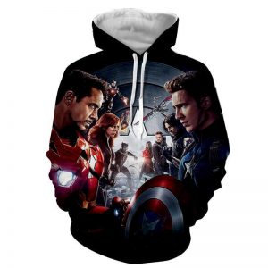 The Avengers Iron Man Captain America & All Others Hoodies - Pullover Black Hoodie