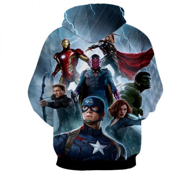The Avengers Iron Man Captain America Hulk & All Other Hoodies - Pullover Blue Hoodie