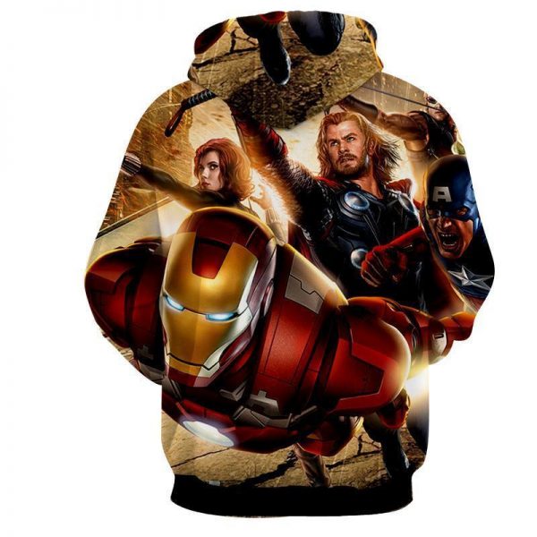 The Avengers Iron Man Thor Black Widow Hoodies - Pullover Yellow Hoodie