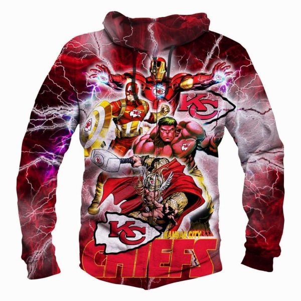 The Avengers Kansas City Chiefs Hoodies - Pullove Red Hoodie