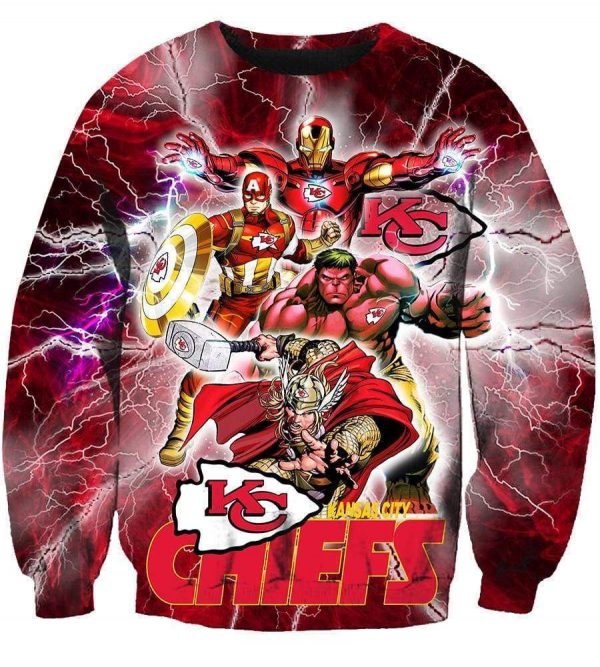 The Avengers Kansas City Chiefs Hoodies - Pullove Red Hoodie