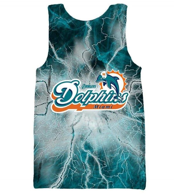 The Avengers Miami Dolphins Hoodie - Pullover Blue Hoodie