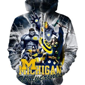 The Avengers Michigan Wolverines Hoodies - Pullover Black Hoodie
