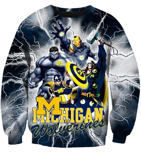 The Avengers Michigan Wolverines Hoodies - Pullover Black Hoodie