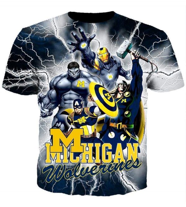 The Avengers Michigan Wolverines Hoodies - Pullover Black Hoodie