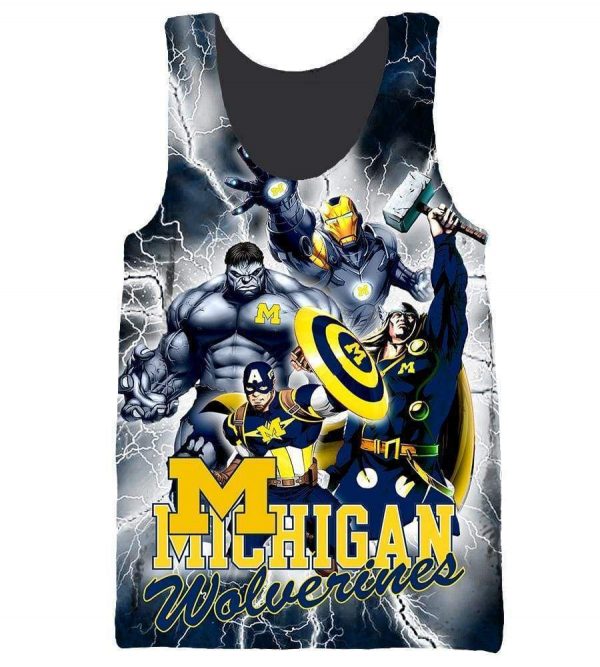 The Avengers Michigan Wolverines Hoodies - Pullover Black Hoodie