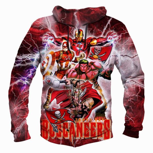 The Avengers Tampa Bay Buccaneers Hoodie - Pullover Red Hoodie