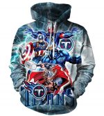 The Avengers Tennessee Titans Hoodies - Pullover Blue Hoodie