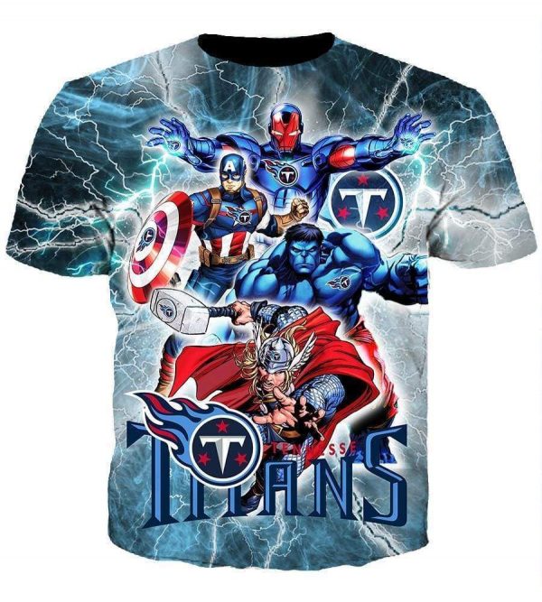 The Avengers Tennessee Titans Hoodies - Pullover Blue Hoodie