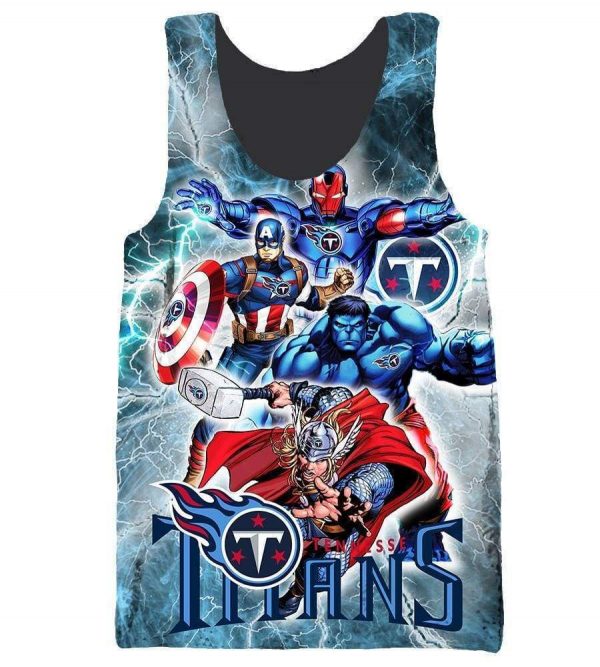 The Avengers Tennessee Titans Hoodies - Pullover Blue Hoodie