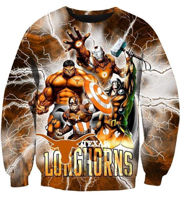 The Avengers Texas Longhorns Hoodies - Pullover Orange Hoodie