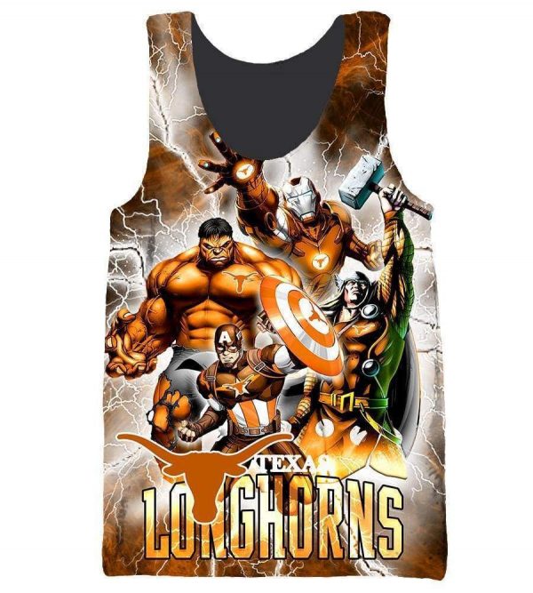 The Avengers Texas Longhorns Hoodies - Pullover Orange Hoodie