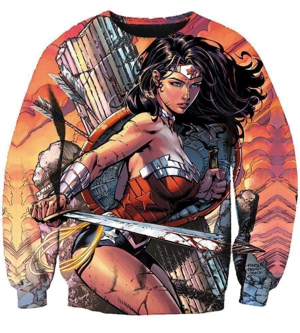 The Avengers Wonder Women/DC Comics Hoodies - Pullover Red 3D Hoodie