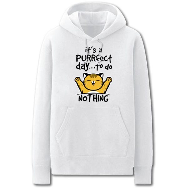 The Big Bang Theory Hoodies - Solid Color Cute Cat Cartoon Style Icon Fleece Hoodie