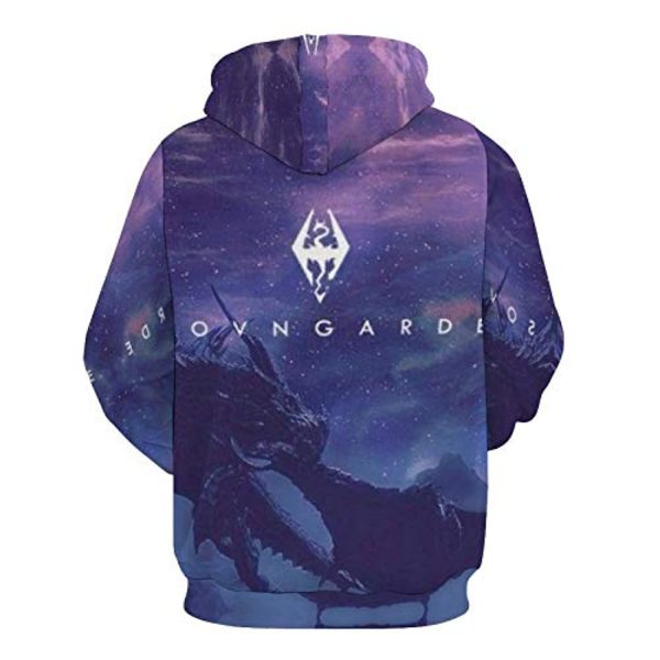 THE ELDER SCROLLS Hoodies - Purple Pullover Drawstring Hoodie with Pocket
