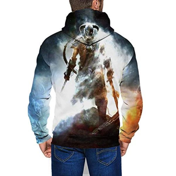 THE ELDER SCROLLS Hoodies - Skyrim Dragonborn Shiny Zip Up Drawstring Hoodie with Pocket