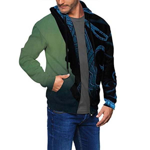 THE ELDER SCROLLS Hoodies - Skyrim Hoodie 3D Print Zip Up Drawstring Hoodie