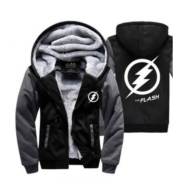 The Flash Jackets - Solid Color The Flash Movie Series The Flash Sign Fleece Jacket