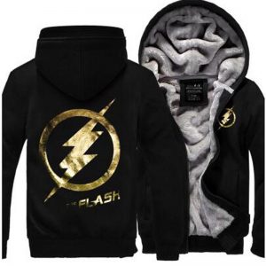 The Flash Jackets - Solid Color The Flash Movie Series The Flash Sign Fleece Jacket