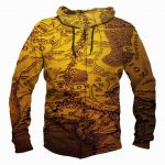 The Lord of The Rings Map Hoodies - Pullover Yellow Hoodie