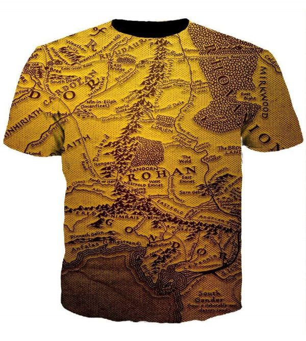 The Lord of The Rings Map Hoodies - Pullover Yellow Hoodie