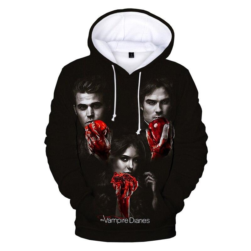 The Vampire Diaries 3D Hoodies - Horror Movie Printed Hooded Pullover