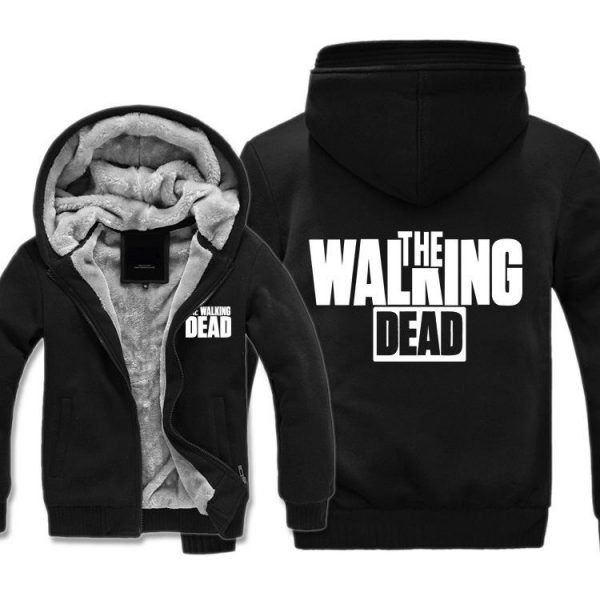 The Walking Dead Jackets - Solid Color The Walking Dead Movie Logo Icon Fleece Jacket