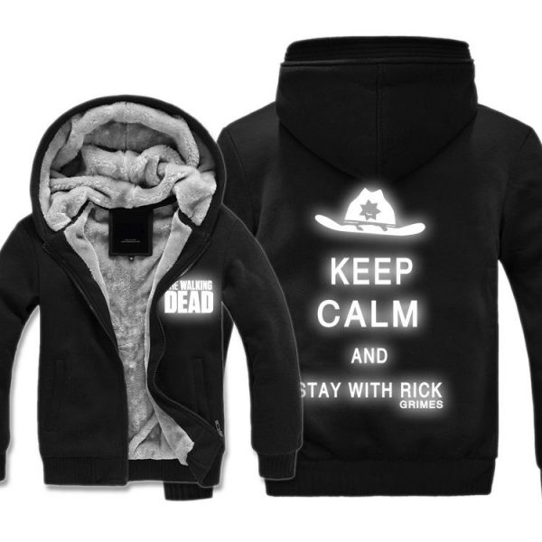 The Walking Dead Jackets - Solid Color The Walking Dead Movie Luminous Hat Icon Fleece Jacket