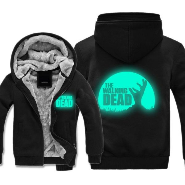 The Walking Dead Jackets - Solid Color The Walking Dead Movie Luminous Terror Hand Icon Fleece Jacket
