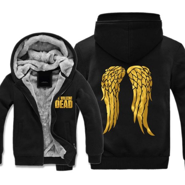 The Walking Dead Jackets - Solid Color The Walking Dead Movie Luminous Wing Icon Fleece Jacket