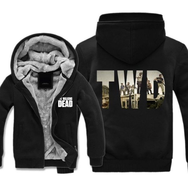 The Walking Dead Jackets - Solid Color The Walking Dead Movie TWD Icon Fleece Jacket