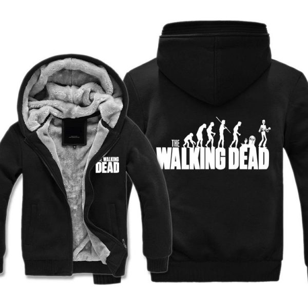 The Walking Dead Jackets - Solid Color The Walking Dead Movie Zombie Evolution Theory Icon Fleece Jacket