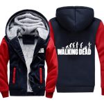 The Walking Dead Jackets - Solid Color The Walking Dead Movie Zombie Evolution Theory Icon Fleece Jacket