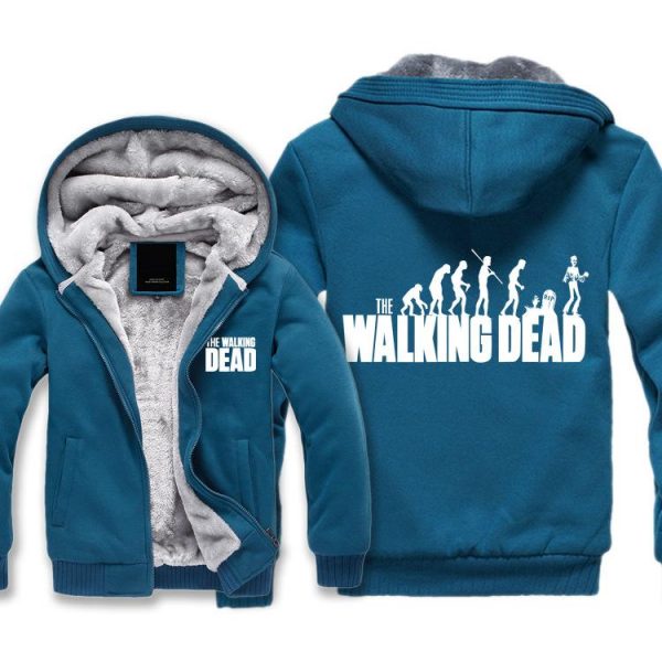 The Walking Dead Jackets - Solid Color The Walking Dead Movie Zombie Evolution Theory Icon Fleece Jacket