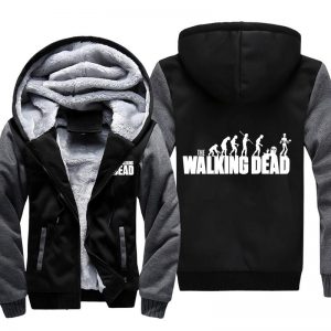 The Walking Dead Jackets - Solid Color The Walking Dead Movie Zombie Evolution Theory Icon Fleece Jacket