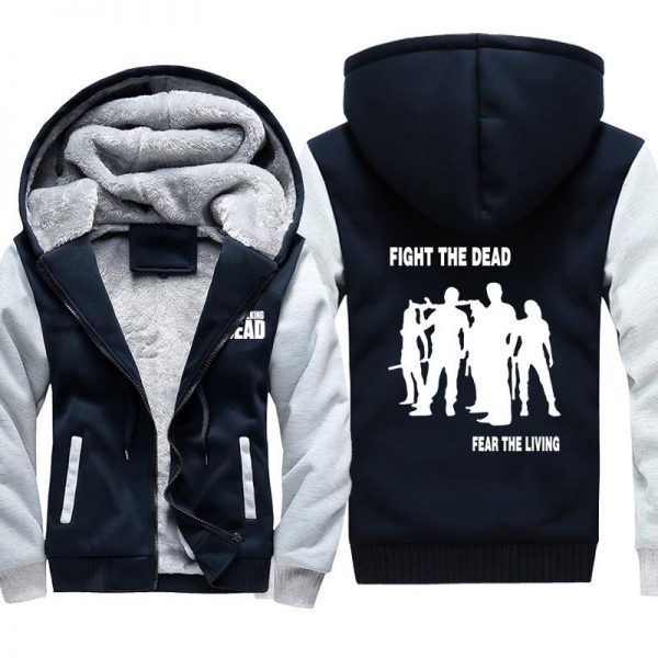 The Walking Dead Jackets - Solid Color The Walking Dead Movie Zombie Team Icon Fleece Jacket