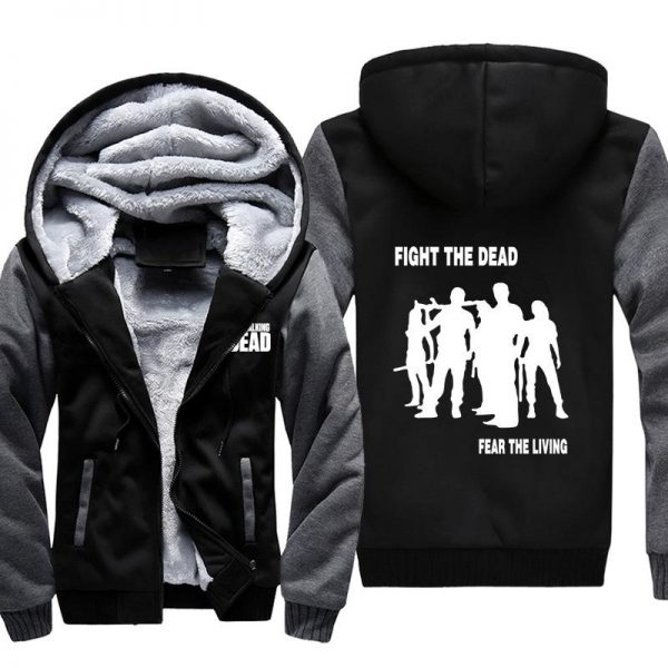 The Walking Dead Jackets - Solid Color The Walking Dead Movie Zombie Team Icon Fleece Jacket