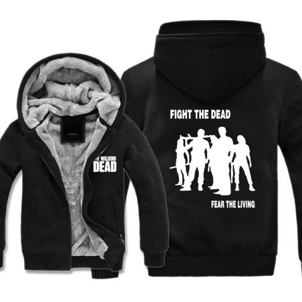 The Walking Dead Jackets - Solid Color The Walking Dead Movie Zombie Team Icon Fleece Jacket