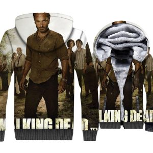 The Walking Dead Jackets - The Walking Dead Series Movie Rick Character Poster Super Cool 3D Fleece Jacket
