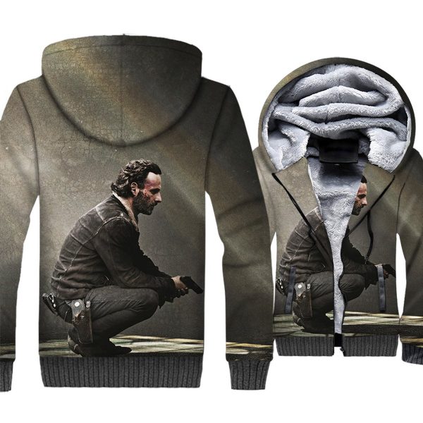 The Walking Dead Jackets - The Walking Dead Series Rick Movie Character  Poster 3D Fleece Jacket