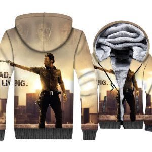 The Walking Dead Jackets - The Walking Dead Series Rick Poster Super Cool 3D Fleece Jacket