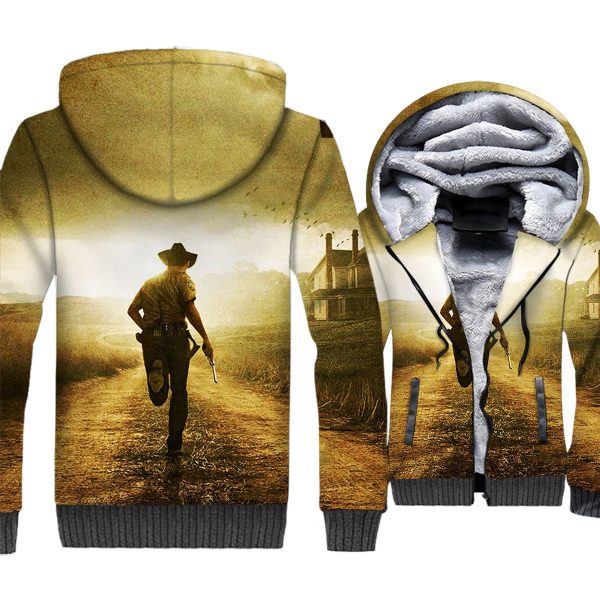 The Walking Dead Jackets - The Walking Dead Series Season 2 Rick Poster Super Cool 3D Fleece Jacket